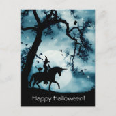 Halloween Postkarte mit Hexeneinhörnchenfamilien (Vorderseite)