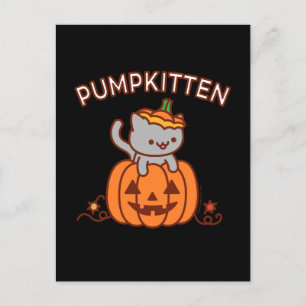 Halloween-Postkarte: PUMPKITTEN Katze Ankündigungspostkarte