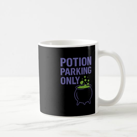 Halloween Potion Parking nur Cauldron Grafik Kaffeetasse (Rechts)