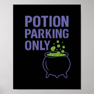 Halloween Potion Parking nur Cauldron Grafik Poster