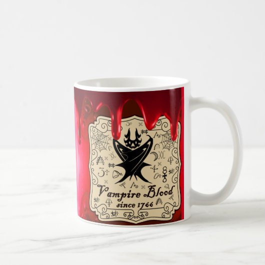 Halloween Potion Vampire Blutkaffee Tasse, Cup Kaffeetasse (Rechts)