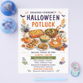 Halloween-Potluck Gemeinschafts-Herbsttreffen Flyer (Einzeln)