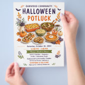 Halloween-Potluck Gemeinschafts-Herbsttreffen Flyer (Hand)