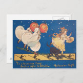 Halloween Prank Ghost Kostüm Black Cat Postkarte (Vorne/Hinten)