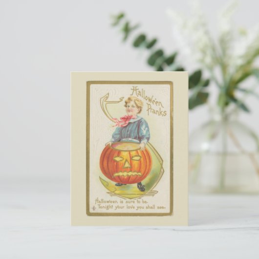 Halloween Pranks Vintag Postkarte (Stehend Vorderseite)
