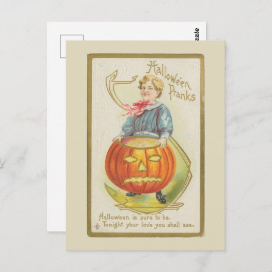 Halloween Pranks Vintag Postkarte (Vorne/Hinten)