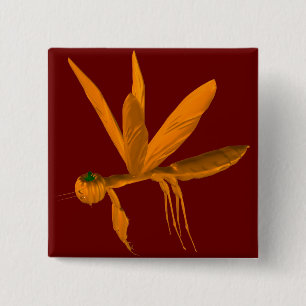 Halloween Praying Mantis Button
