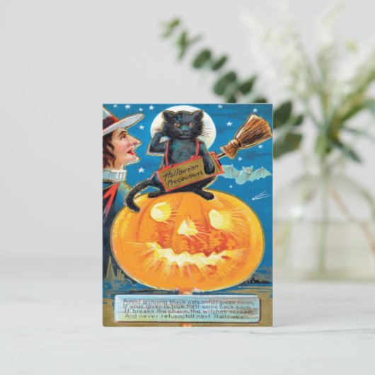 Hallowe'en Precautions Postkarte (Stehend Vorderseite)