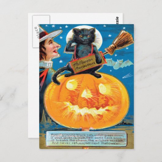 Hallowe'en Precautions Postkarte (Vorne/Hinten)