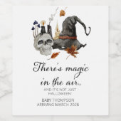 Halloween Pregnancy Ankündigung Großeltern zu sein Weinetikett (Einzelnes Label)