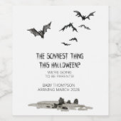 Halloween Pregnancy Ankündigung Großeltern zu sein Weinetikett (Einzelnes Label)