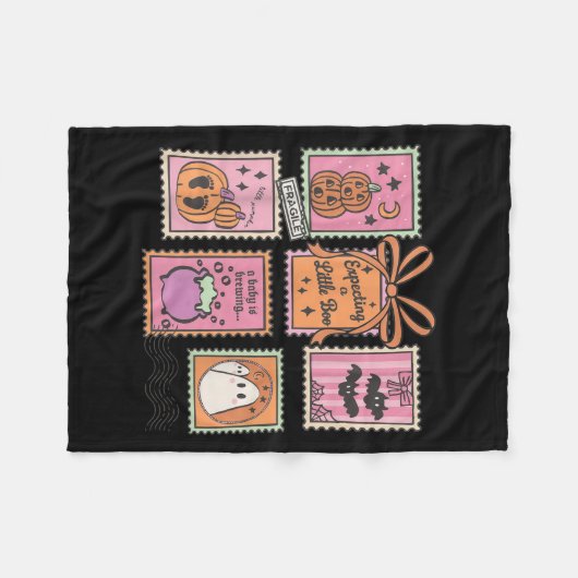 Halloween Pregnancy Announcement Funny Ghost Baby  Fleecedecke (Vorderseite (Horizontal))