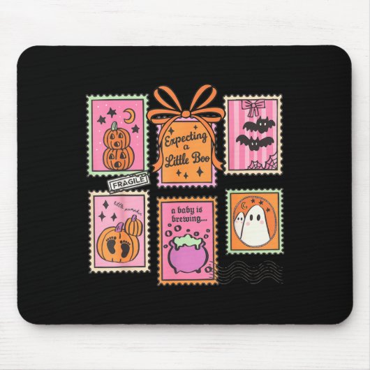 Halloween Pregnancy Announcement Funny Ghost Baby Mousepad (Vorne)