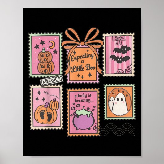 Halloween Pregnancy Announcement Funny Ghost Baby Poster (Vorne)