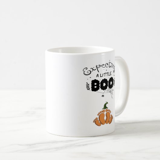 Halloween Pregnancy Mom To Be Expecting Little Boo Kaffeetasse (VorderseiteRechts)