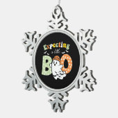 Halloween Pregnancy Pregnance Mom To Be Expecting  Schneeflocken Zinn-Ornament (Rechts)