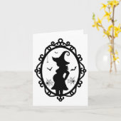 Halloween Pregnant Hexe and Mirror Hexenkostüm Karte (Gelbe Blume)
