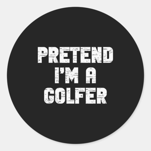 Halloween Pretend I'm A Golfer Costume Lazy Golfin Runder Aufkleber (Vorderseite)
