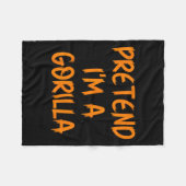 Halloween Pretend I'm A Gorilla Costume Lazy Kids  Fleecedecke (Vorderseite (Horizontal))