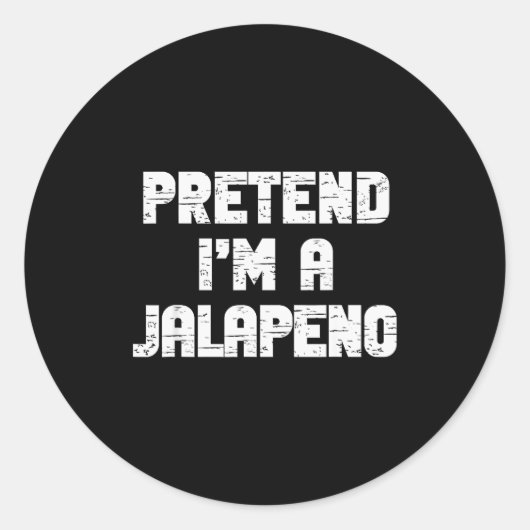 Halloween Pretend I'm A Jalapeno Costume Lazy Adul Runder Aufkleber (Vorderseite)