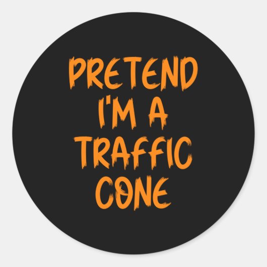 Halloween Pretend I'm A Traffic Cone Costume Lazy Runder Aufkleber (Vorderseite)