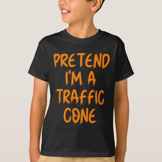 Halloween Pretend I'm A Traffic Cone Costume Lazy T-Shirt (Vorderseite)