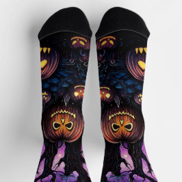 Halloween Print, Pumpkin, Helle Farben Socken