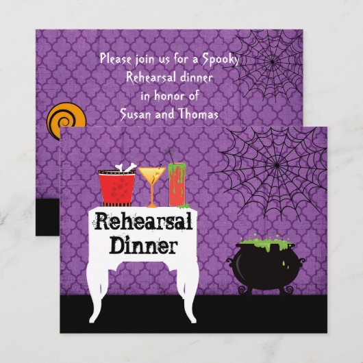 Halloween Probe Dinner Einladung (Vorne/Hinten)