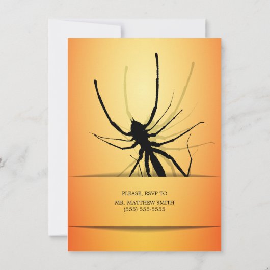 Halloween-Probe lädt Orange Spider ein Einladung (Rückseite)