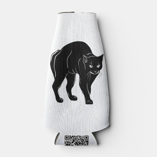 Halloween Prowling Black Cat Silhouette Zeichnend Flaschenkühler (Vorderseite)