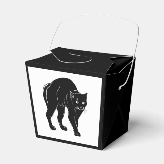 Halloween Prowling Black Cat Silhouette Zeichnend Geschenkschachtel (Vorderseite)