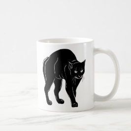 Halloween Prowling Black Cat Silhouette Zeichnend Kaffeetasse