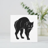Halloween Prowling Black Cat Silhouette Zeichnend Karte (Stehend Vorderseite)