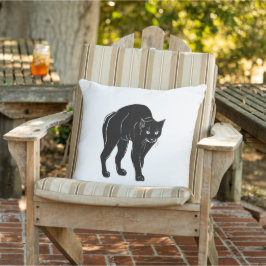 Halloween Prowling Black Cat Silhouette Zeichnend Kissen