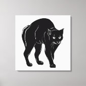 Halloween Prowling Black Cat Silhouette Zeichnend Leinwanddruck (Vorderseite)