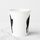 Halloween Prowling Black Cat Silhouette Zeichnend Pappbecher (Links)