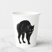 Halloween Prowling Black Cat Silhouette Zeichnend Pappbecher (Vorderseite)
