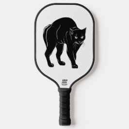 Halloween Prowling Black Cat Silhouette Zeichnend Pickleball Schläger