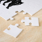 Halloween Prowling Black Cat Silhouette Zeichnend Puzzle (Seite)