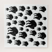 Halloween Prowling Black Cat Silhouette Zeichnend Puzzle (Horizontal)