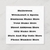 Halloween Prowling Black Cat Silhouette Zeichnend Quadratische Visitenkarte (Rückseite)