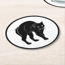 Halloween Prowling Black Cat Silhouette Zeichnend