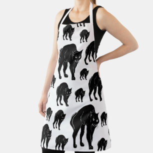 Halloween Prowling Black Cat Silhouette Zeichnend Schürze