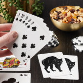 Halloween Prowling Black Cat Silhouette Zeichnend Spielkarten (In Situ)