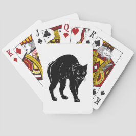 Halloween Prowling Black Cat Silhouette Zeichnend Spielkarten