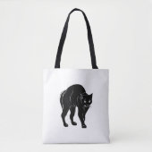 Halloween Prowling Black Cat Silhouette Zeichnend Tasche (Vorderseite)