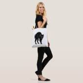 Halloween Prowling Black Cat Silhouette Zeichnend Tasche (Am Model)