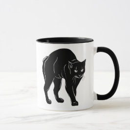 Halloween Prowling Black Cat Silhouette Zeichnend Tasse
