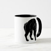 Halloween Prowling Black Cat Silhouette Zeichnend Tasse (VorderseiteRechts)