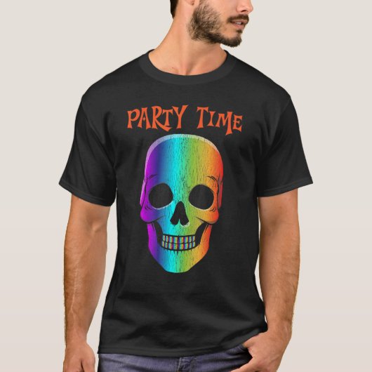 Halloween Psychedelic Schädelmaske Halloween-Kostü T-Shirt (Vorderseite)